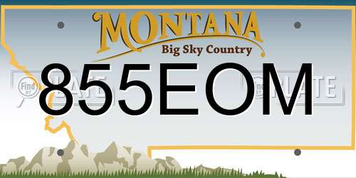 855EOM Montana License Plate