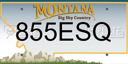 855ESQ Montana License Plate