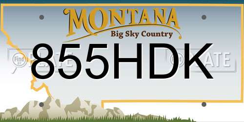 855HDK Montana License Plate