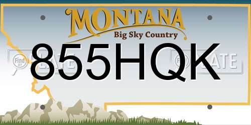 855HQK Montana License Plate