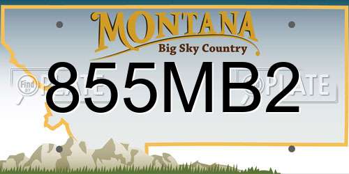 855MB2 Montana License Plate