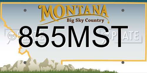 855MST Montana License Plate