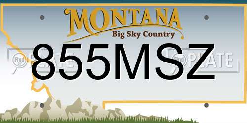 855MSZ Montana License Plate