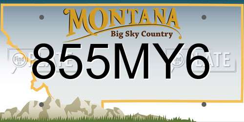 855MY6 Montana License Plate