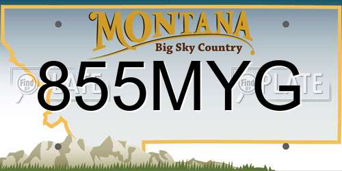 855MYG Montana License Plate
