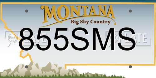 855SMS Montana License Plate