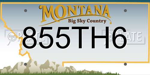 855TH6 Montana License Plate