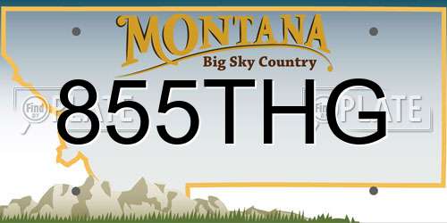 855THG Montana License Plate
