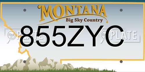855ZYC Montana License Plate