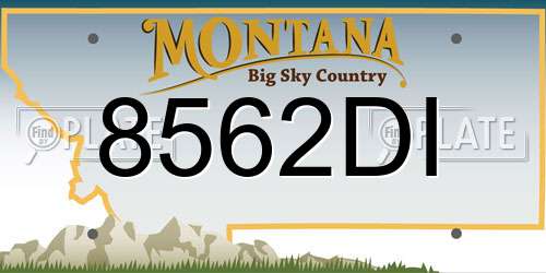 8562DI Montana License Plate