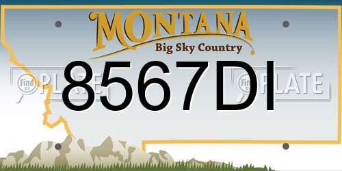 8567DI Montana License Plate