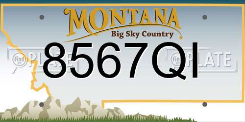8567QI Montana License Plate
