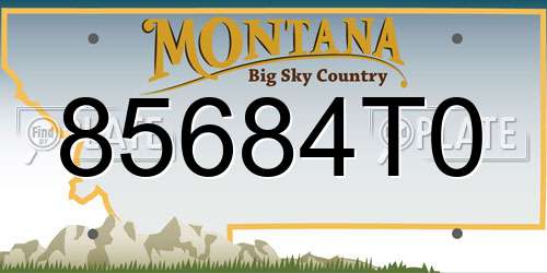 85684T0 Montana License Plate