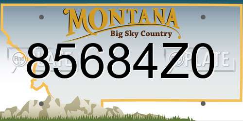 85684Z0 Montana License Plate