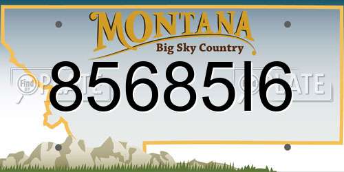 85685I6 Montana License Plate