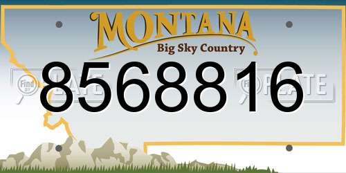 8568816 Montana License Plate