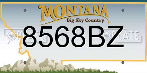 8568BZ Montana License Plate