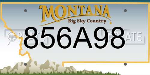 856A98 Montana License Plate