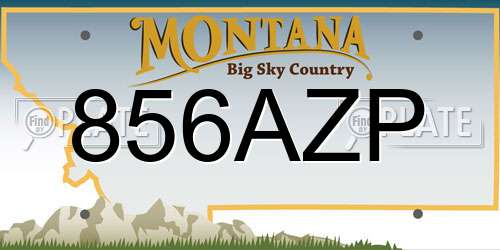 856AZP Montana License Plate