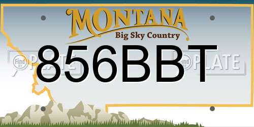 856BBT Montana License Plate