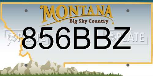856BBZ Montana License Plate