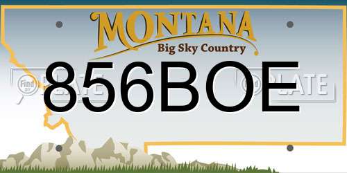 856BOE Montana License Plate