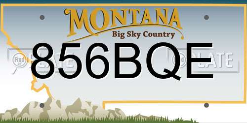 856BQE Montana License Plate