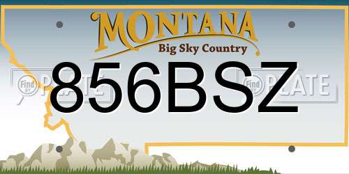 856BSZ Montana License Plate