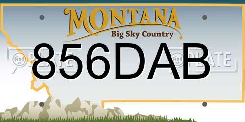 856DAB Montana License Plate