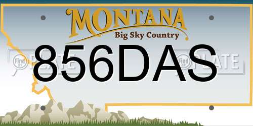 856DAS Montana License Plate