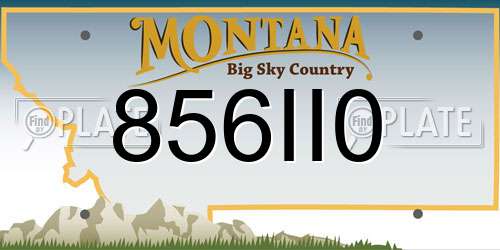 856II0 Montana License Plate
