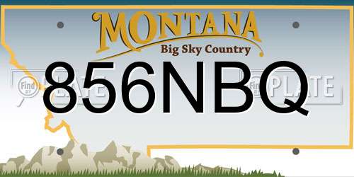 856NBQ Montana License Plate