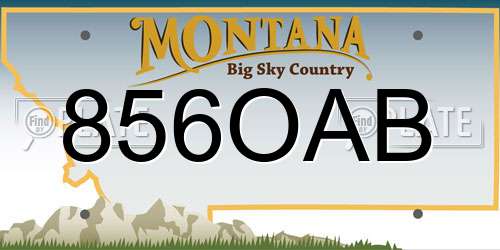 856OAB Montana License Plate