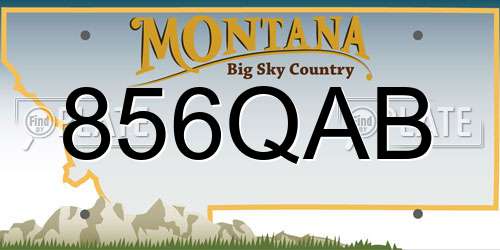 856QAB Montana License Plate