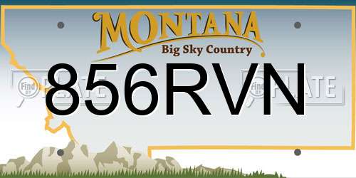 856RVN Montana License Plate