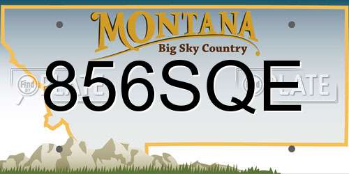 856SQE Montana License Plate