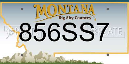 856SS7 Montana License Plate