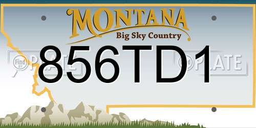 856TD1 Montana License Plate