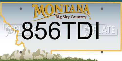 856TDI Montana License Plate