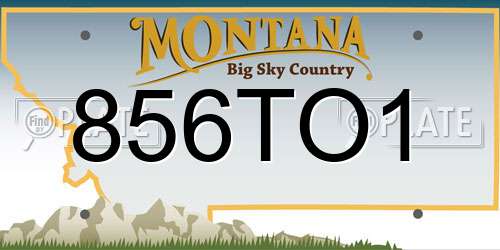 856TO1 Montana License Plate