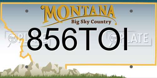 856TOI Montana License Plate