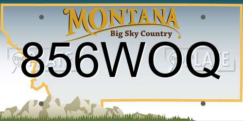 856WOQ Montana License Plate