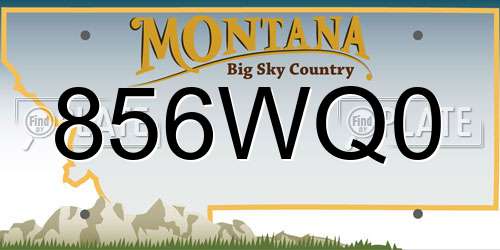 856WQ0 Montana License Plate