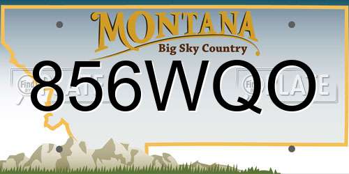 856WQO Montana License Plate