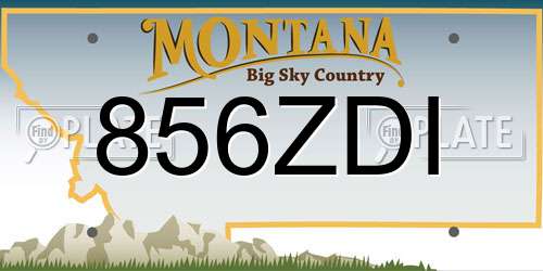 856ZDI Montana License Plate
