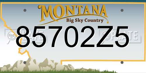 85702Z5 Montana License Plate