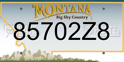 85702Z8 Montana License Plate