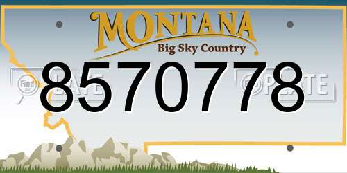 8570778 Montana License Plate