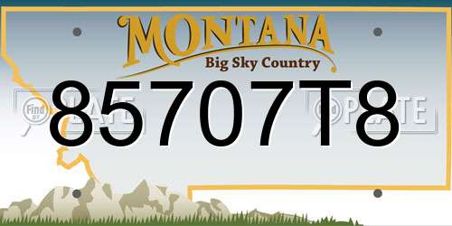 85707T8 Montana License Plate