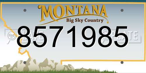 8571985 Montana License Plate